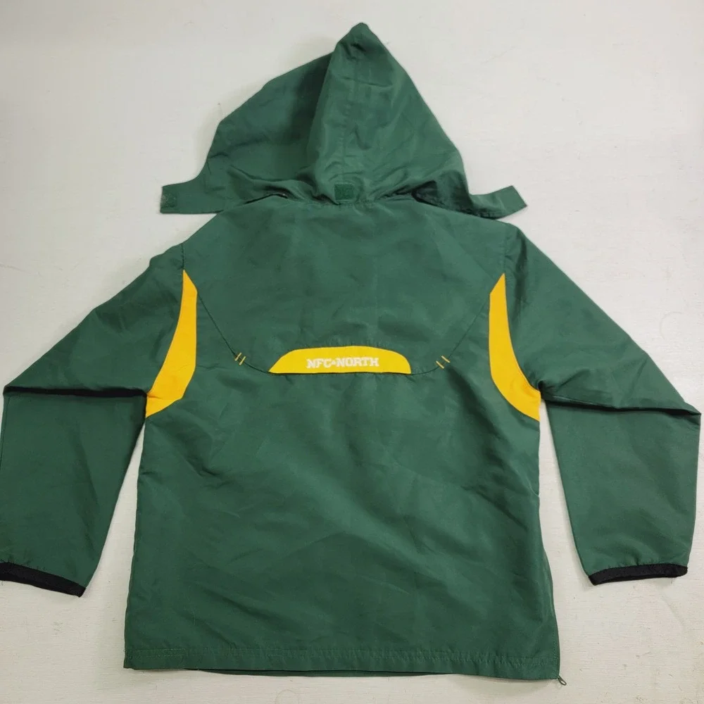 Green Bay Packers Jacket Youth Boys Sz M (12-14) Reebok NFL Windbreaker‎ Jacket